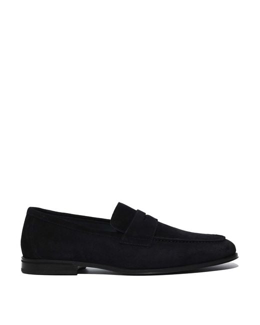 Doucal's Black Penny Adler Suede Moccasin for men