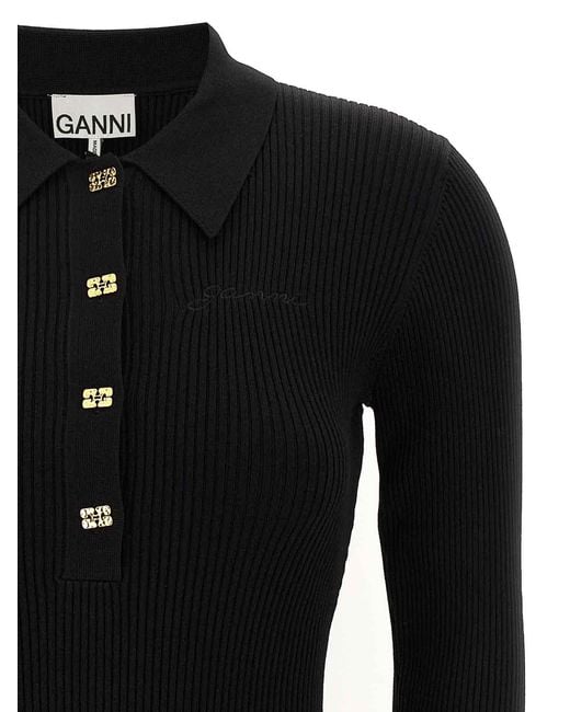 Ganni Black Short Dresses
