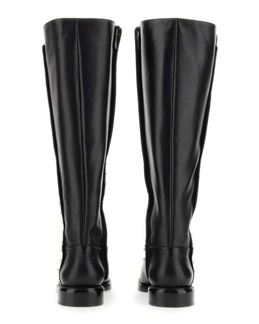 Stuart Weitzman Black Boots Pearl Riding