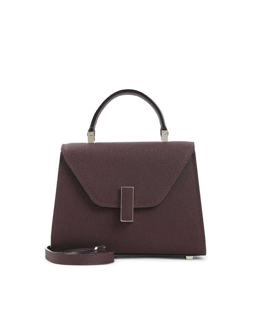 Valextra Purple Iside Crossbody Micro Bag
