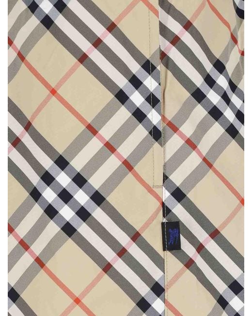 Burberry White Check Swim Shorts for men