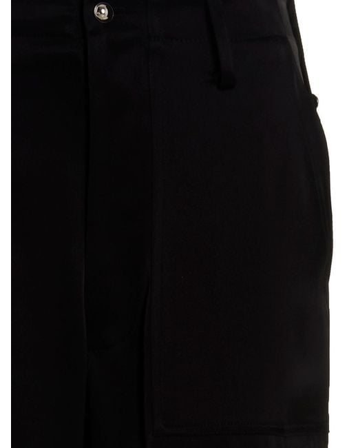 David Koma Black Satin Cargo Pants