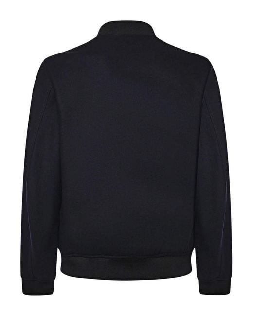 Barbour Blue Wool Bomber Jacket for men