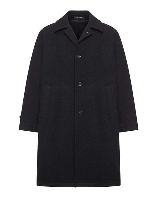 Tagliatore Blue Single-Breasted Wool Coat for men