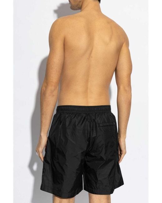 Givenchy Black Logo-Embroidered Swim Shorts for men