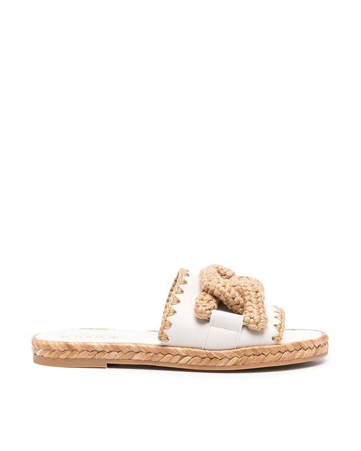 Tod's White Kate Crochet Sandals