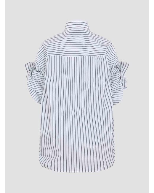 Balenciaga White Tucked Sleeve Shirt