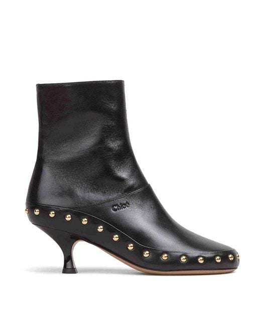 Chloé Black Junie Ankle Boots With Heel
