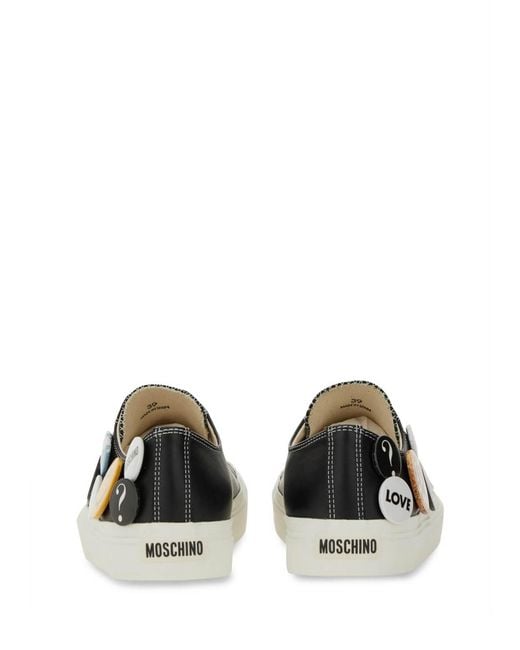 Moschino White Patch Lowtop Sneakers