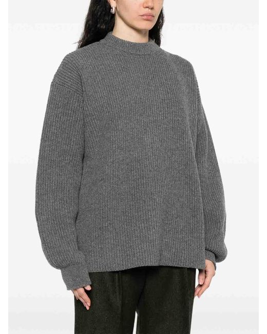 Jil Sander Gray Wool Crewneck Jumper