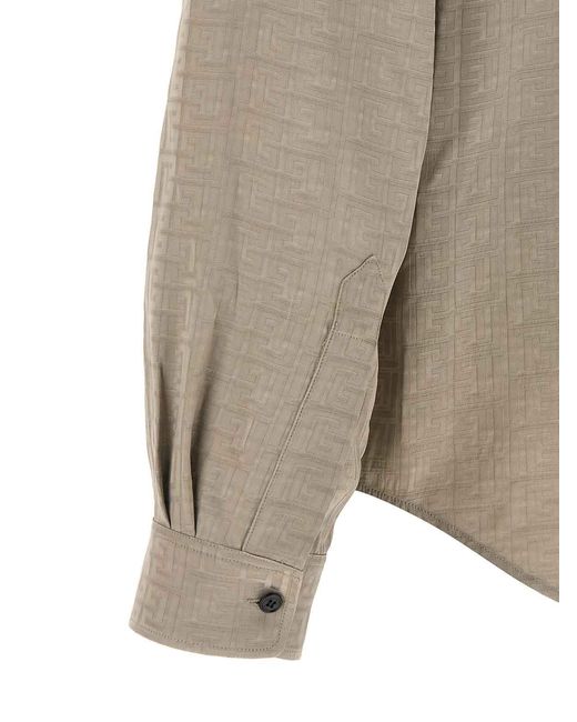 Balmain Natural Jacquard Monogram Shirt for men