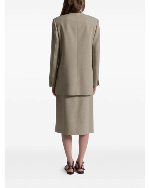 Alberta Ferretti Gray Tweed Wrap Skirt