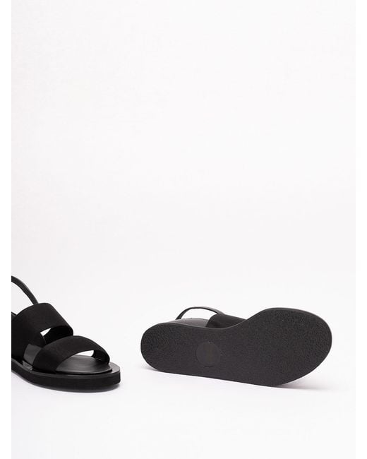 Max Mara Black Leather Flat Sandals