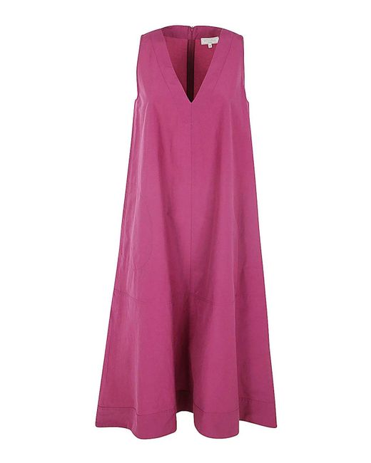 Antonelli Purple Melania Sleeveless V Neck Dress