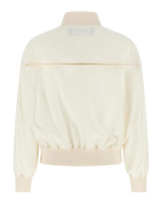 Fabiana Filippi White Insert Bomber Jacket