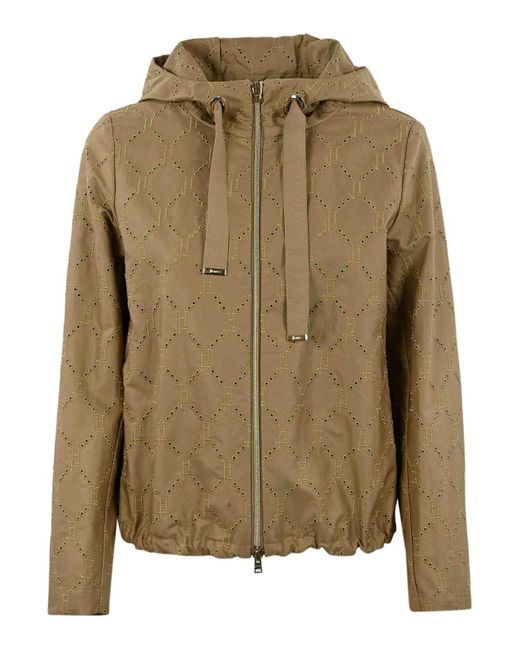 Herno Green Perforated Jacket With Hood