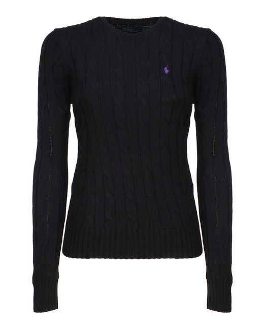 Polo Ralph Lauren Black Top With Embroidery