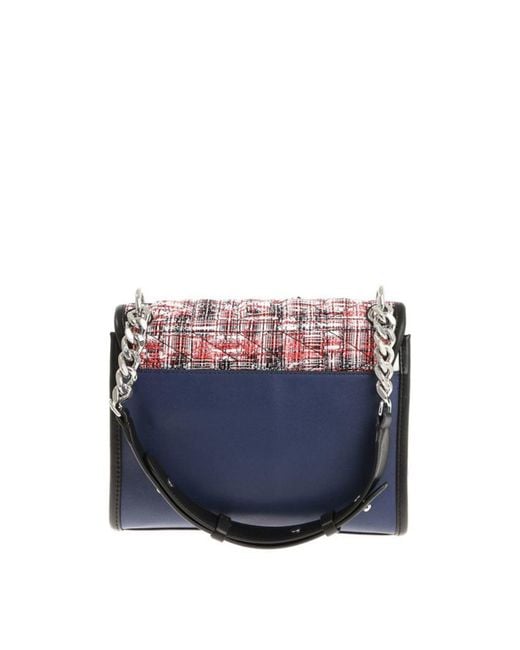 Karl Lagerfeld Red Leather Tweed Bag