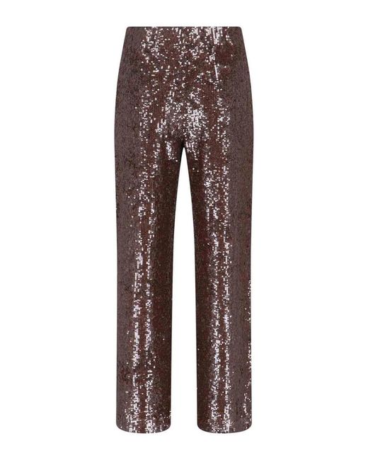 P.A.R.O.S.H. Brown Sequined Trousers