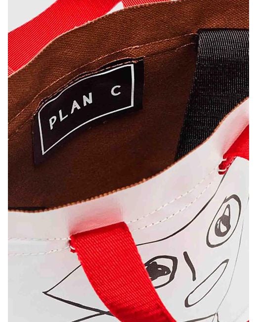 Plan C White Mini Pili And Shopper Bag