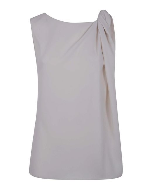 P.A.R.O.S.H. Gray Twist Detailed Top