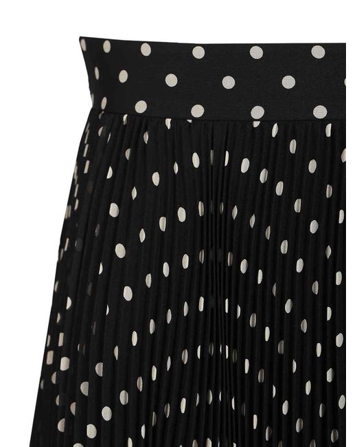 Valentino Garavani Black Silk Polka Dot Skirt