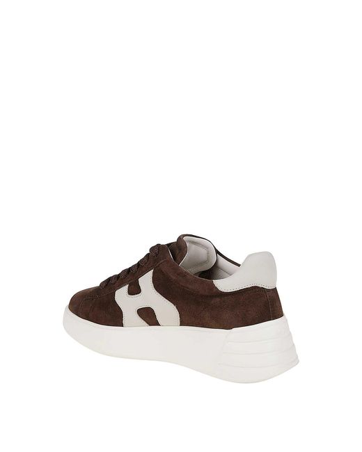 Hogan Brown Suede Upper Sneakers With Rubber Sole