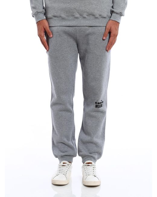 MSGM Gray Diadora Msgm Trousers for men