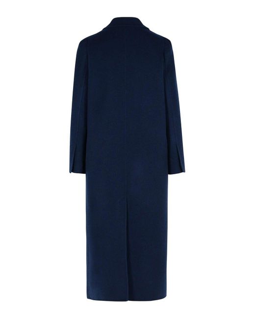 Max Mara Blue Albania Virgin Wool Blend Coat