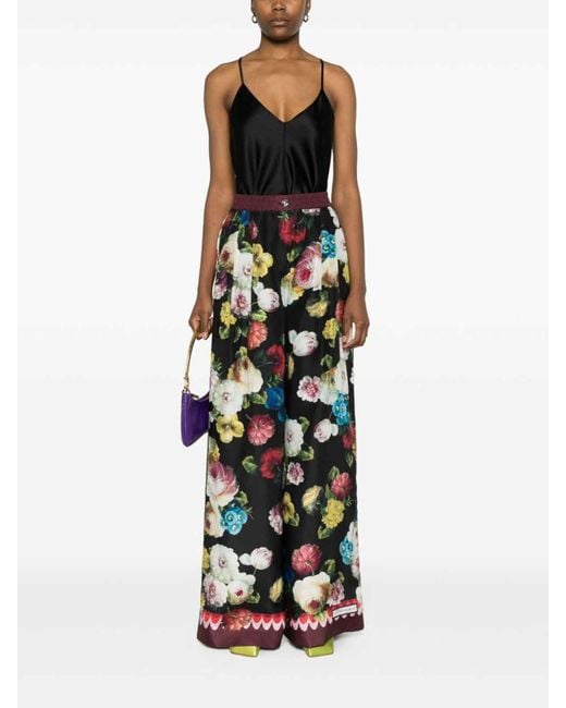 Dolce & Gabbana Multicolor Floral Print Trousers