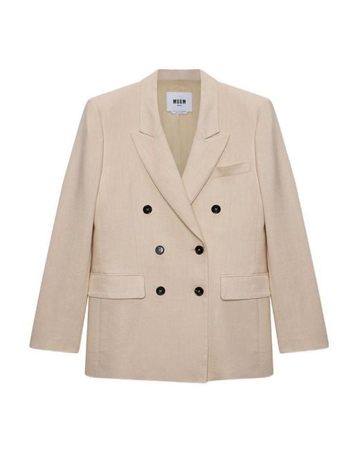 MSGM Natural Blazer Doppiopetto