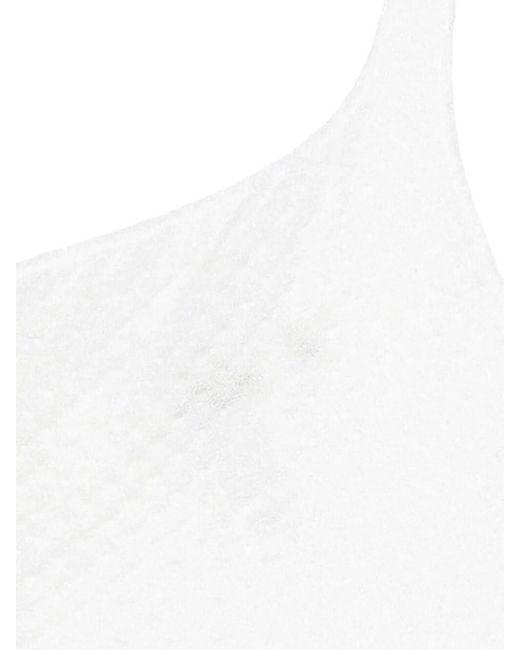 Missoni White One-Shoulder Sleeveless Swimsuit