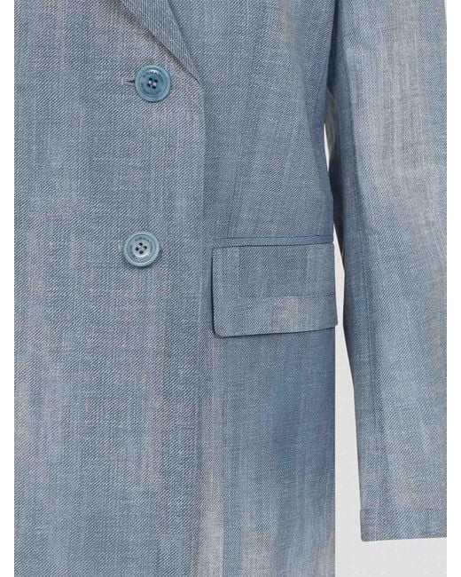 Ermanno Scervino Blue Polyester Blazer