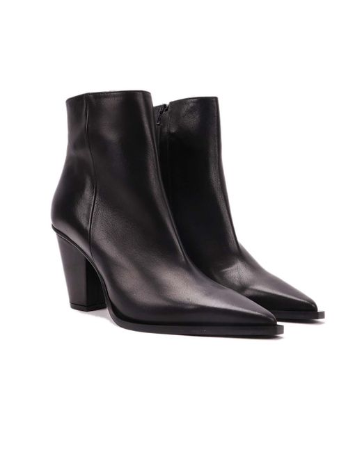 Albano Black Leather Boots