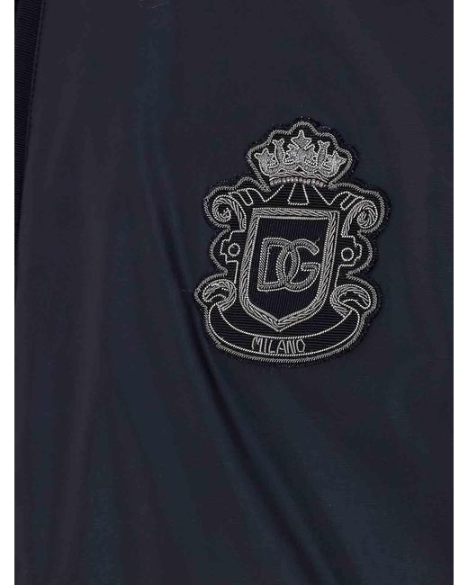 Dolce & Gabbana Blue Dolce&Gabbana Logo Patch Jacket for men