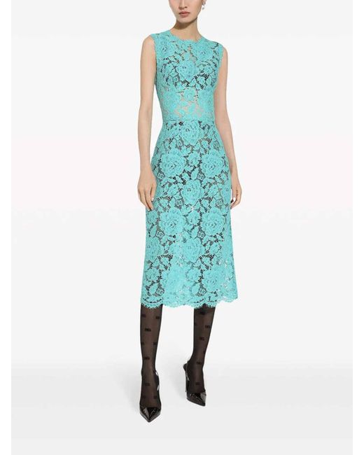 Dolce & Gabbana Blue Lace Dress