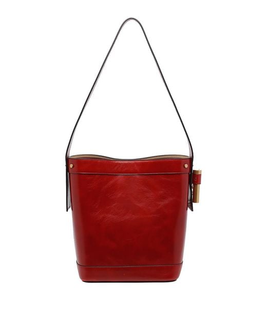 Versace Red Pivot Small Bucket Bag