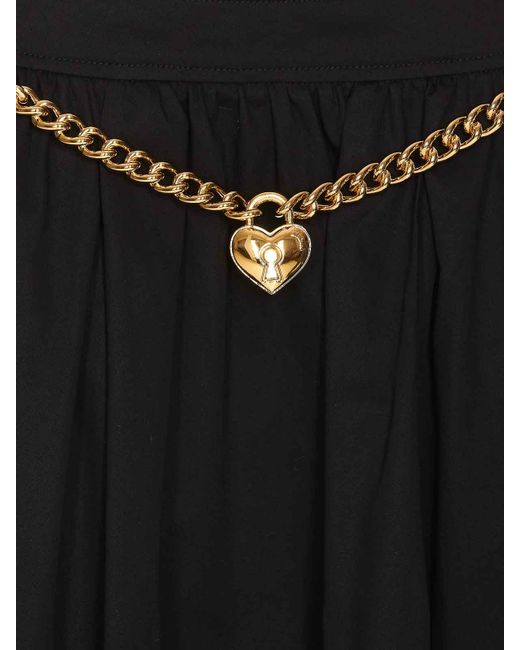 Moschino Black Heart Lock Skirt