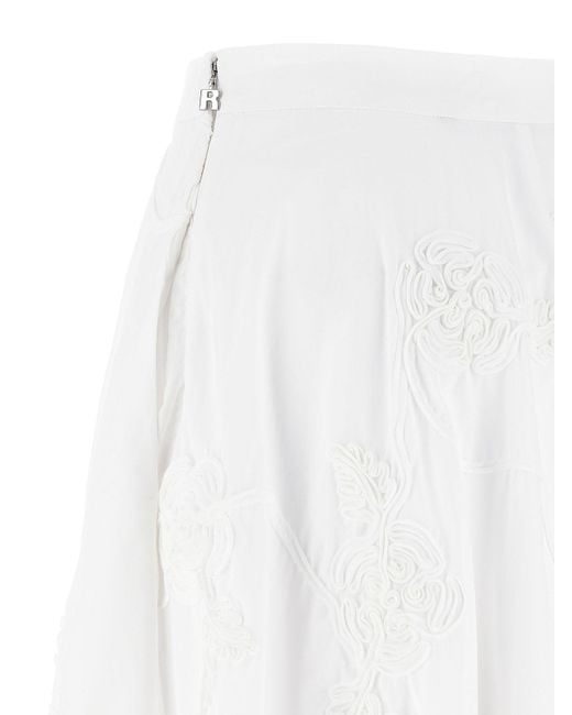 ROTATE BIRGER CHRISTENSEN White Flower Maxi Skirt