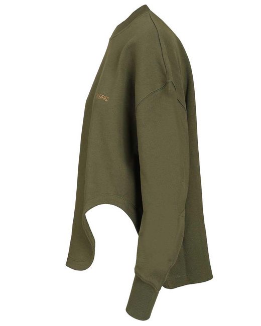 The Attico Green Sweatshirt With Embroidered Logo
