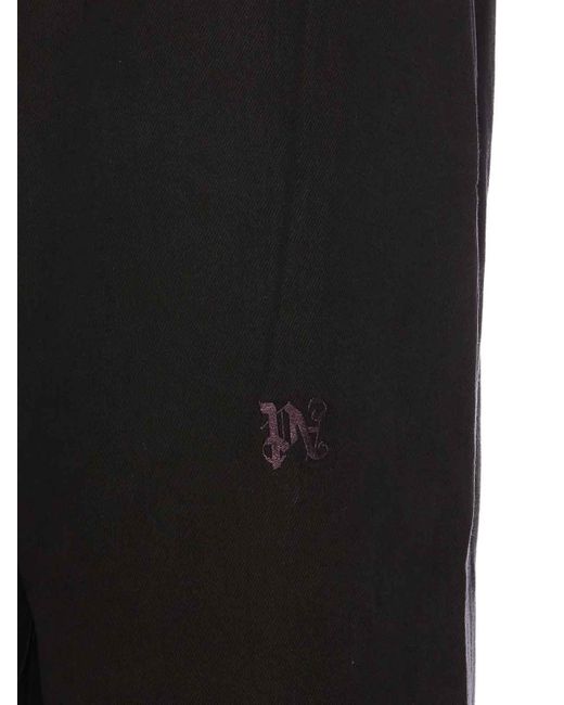Palm Angels Black Monogram Track Pants for men