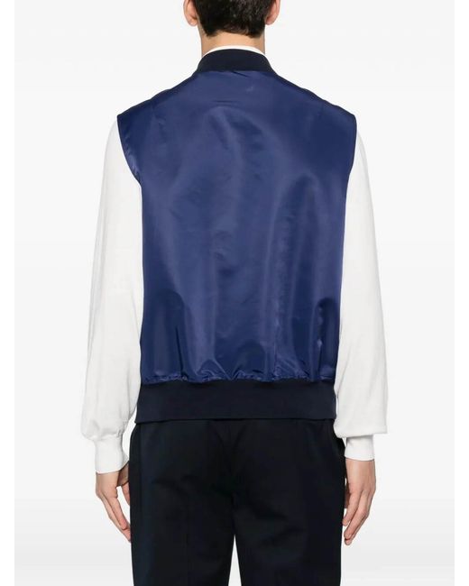 Brunello Cucinelli Blue Bomber Jacket for men