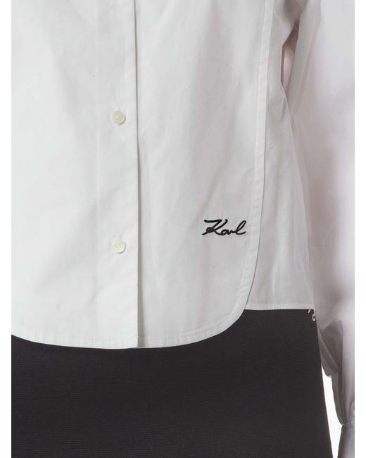 Karl Lagerfeld White Fashion Poplin Shirt
