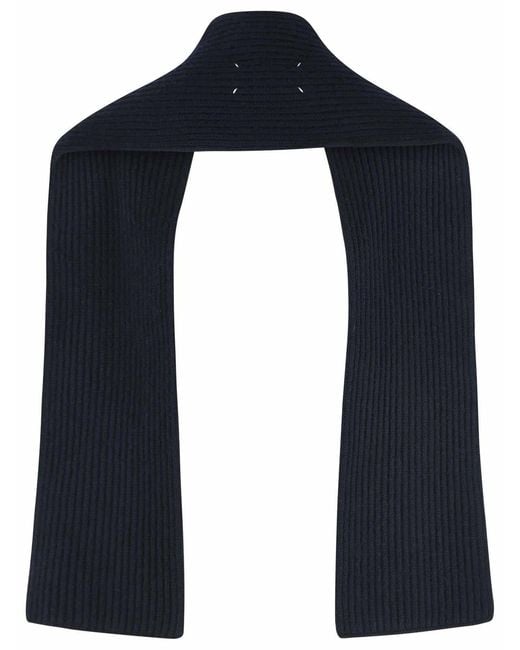 Maison Margiela Blue Virgin Wool Scarf for men