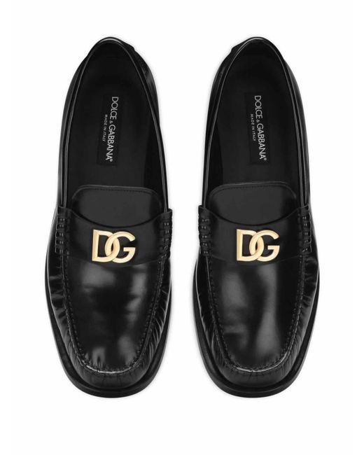 Dolce & Gabbana Black Loafers With Logo for men