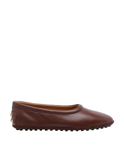 Tod's Brown Flat Shoes