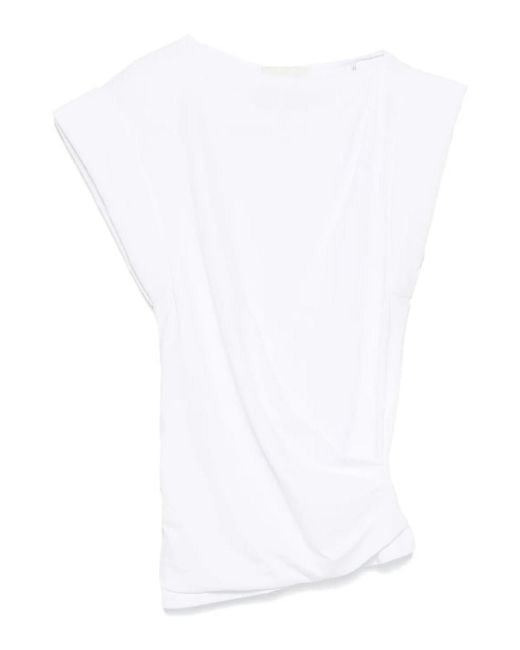 Isabel Marant White Maisan Draped Cotton T-Shirt