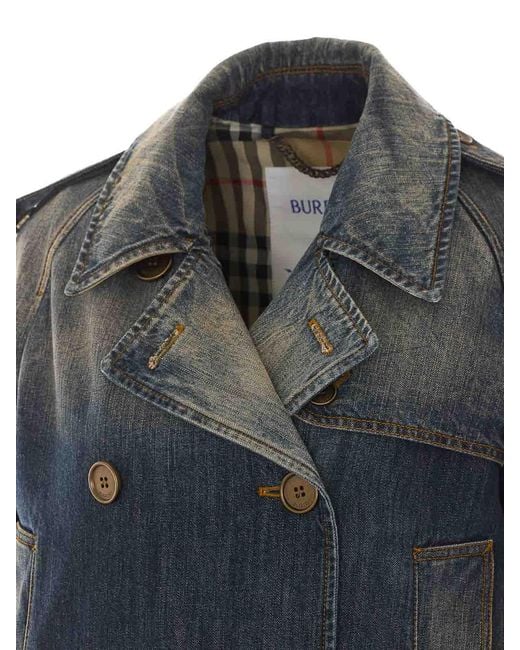 Burberry Blue Denim Haltye Denim Jacket
