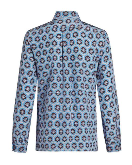 Etro Blue Blouse With Print