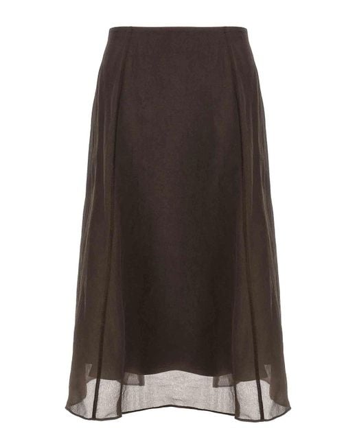 Brunello Cucinelli Brown Circle Skirt